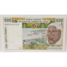 WEST AFRICAN STATES 2000 . FIVE HUNDRED 500 FRANCS BANKNOTE